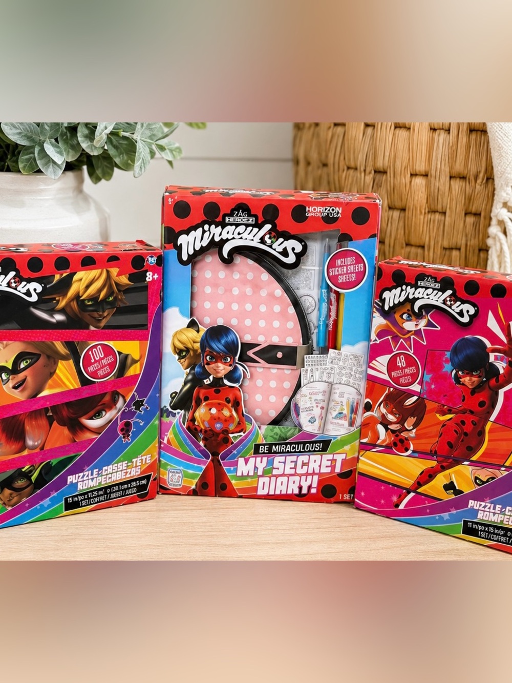 New Miraculous Tales of Ladybug & Cat Noir Puzzles & Secret Diary Lot of 3 Kids - Picture 1 of 16